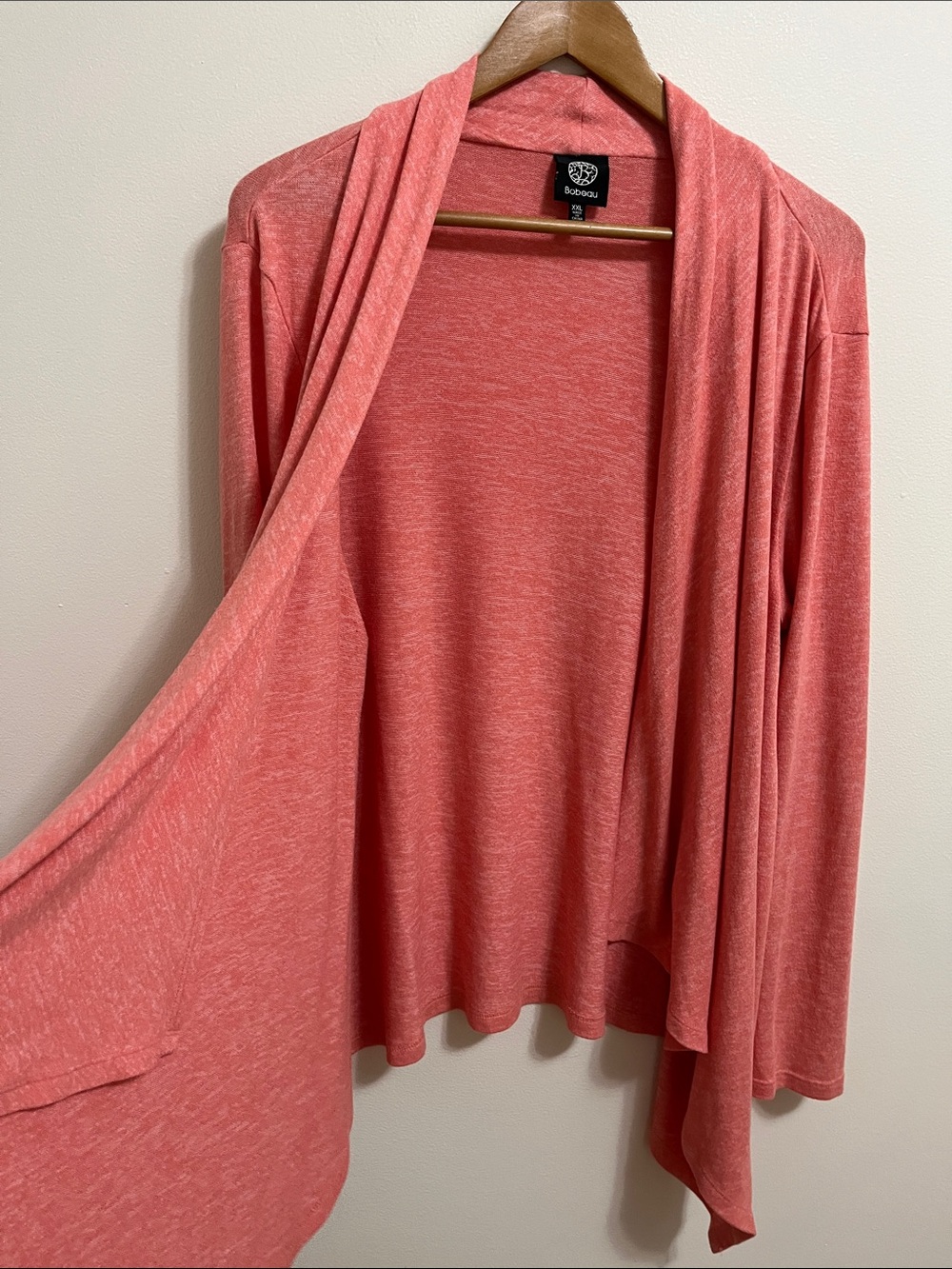 Bobeau Solid Lightweight Langenlook Cardigan Open Front Asymmetrical Flowy XXL - Picture 4 of 9